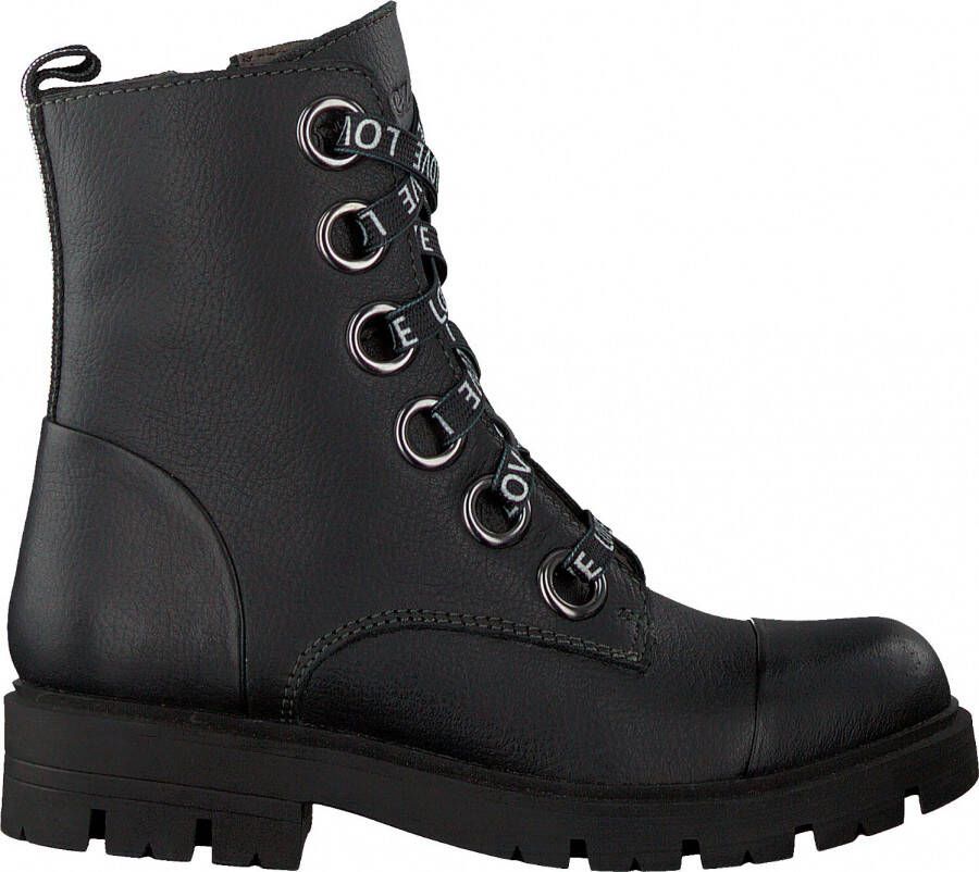 Braqeez Gwen Gabri Veterboots Laarzen Met Veters Meisjes Zwart