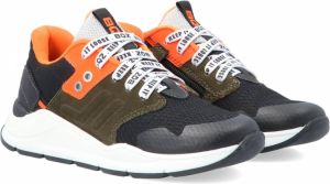Braqeez 421480 389 Jongens Lage Sneakers Zwart Multi Textiel Veters