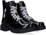 Braqeez Belle Boot Meisjes Biker Boots Zwart Leer Veters - Thumbnail 1