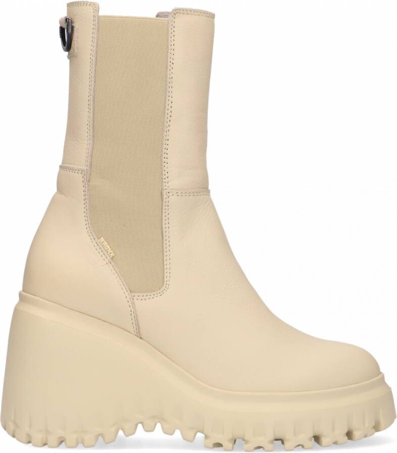 Bronx Dames Curv-y Chelsea Motorlaarzen Beige Dames