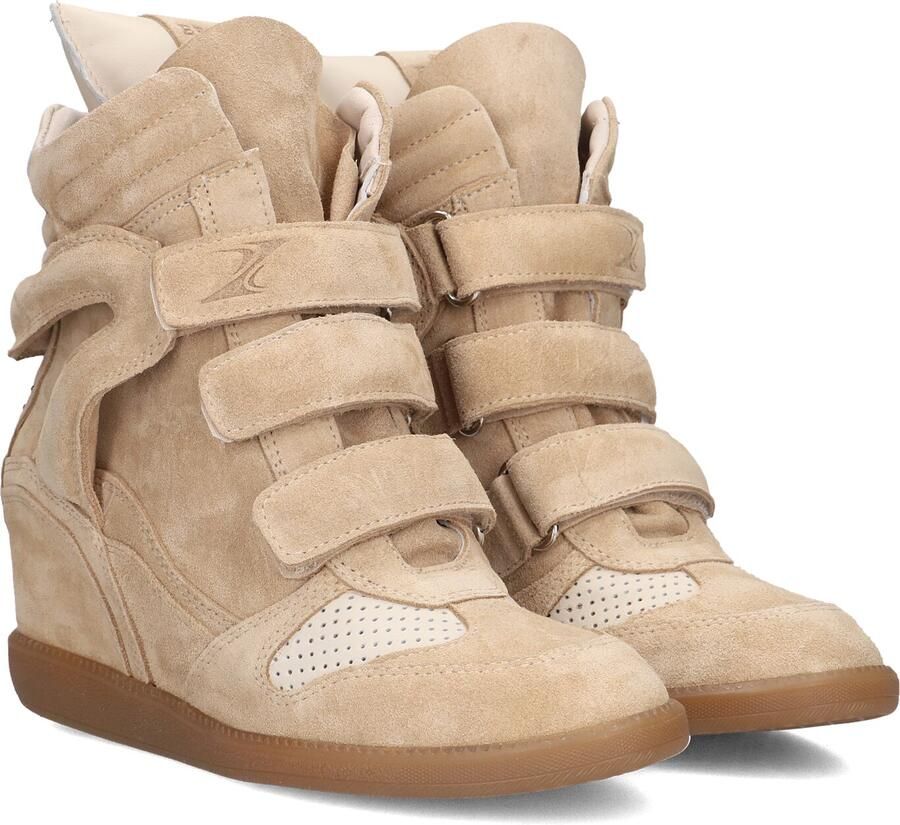 Bronx dames sneaker sleehak Jae-yy triple strap suede beige