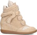Bronx dames sneaker sleehak Jae-yy triple strap suede beige - Beige