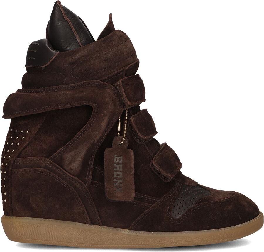 Bronx dames sneaker sleehak Jae-yy triple strap suede bruin - Foto 3