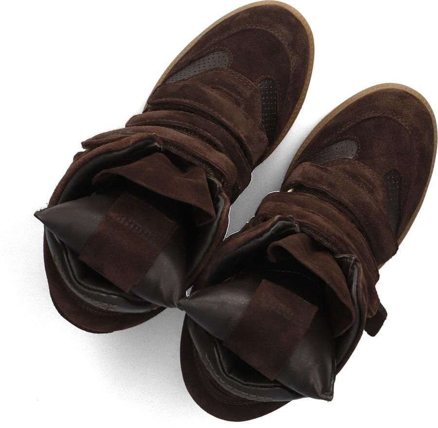 Bronx dames sneaker sleehak Jae-yy triple strap suede bruin - Foto 2