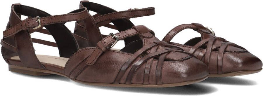 Bronx Gekruiste Band Leren Sandalen Brown Dames