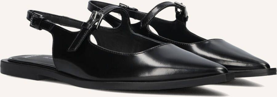 BRONX Laur-Ynn leren slingback loafers zwart