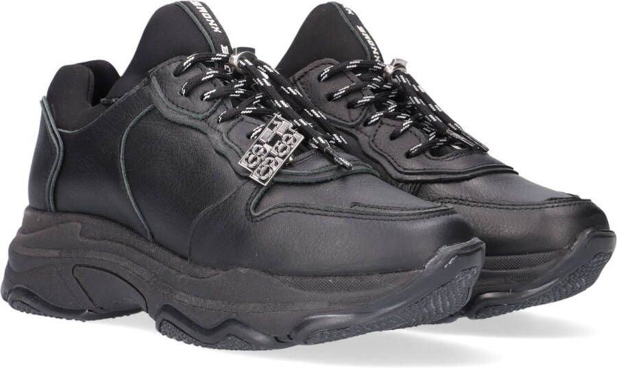 Bronx Baisley Lage sneakers Leren Sneaker Dames Zwart