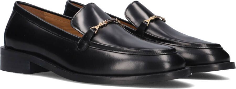 Bronx Zwarte Leren Loafers met Stijlvolle Details Black Dames