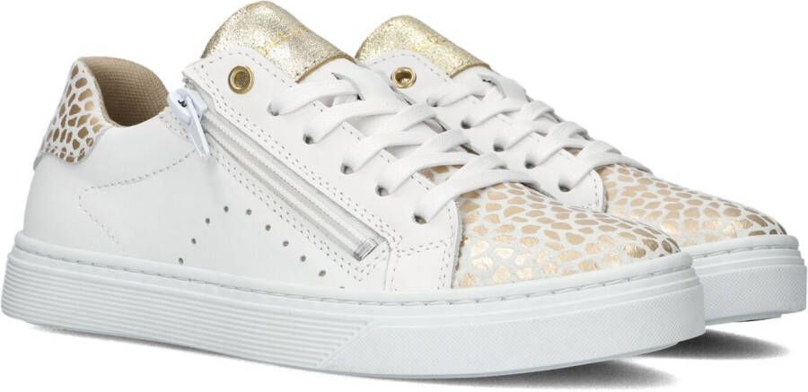 Bullboxer Witte lage sneakers met gouden accenten White Dames