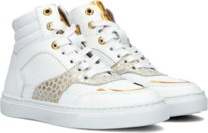 Bullboxer AOP508E6L_WHPN Witte sneaker Hoge sneaker hoge sneaker meiden kinder sneakers kinder sneakers hoog