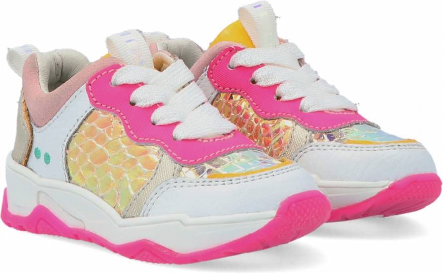 BunniesJR Bunnies JR Charlie Chunky Meisjes Lage Sneakers Roze Multi Leer Veters