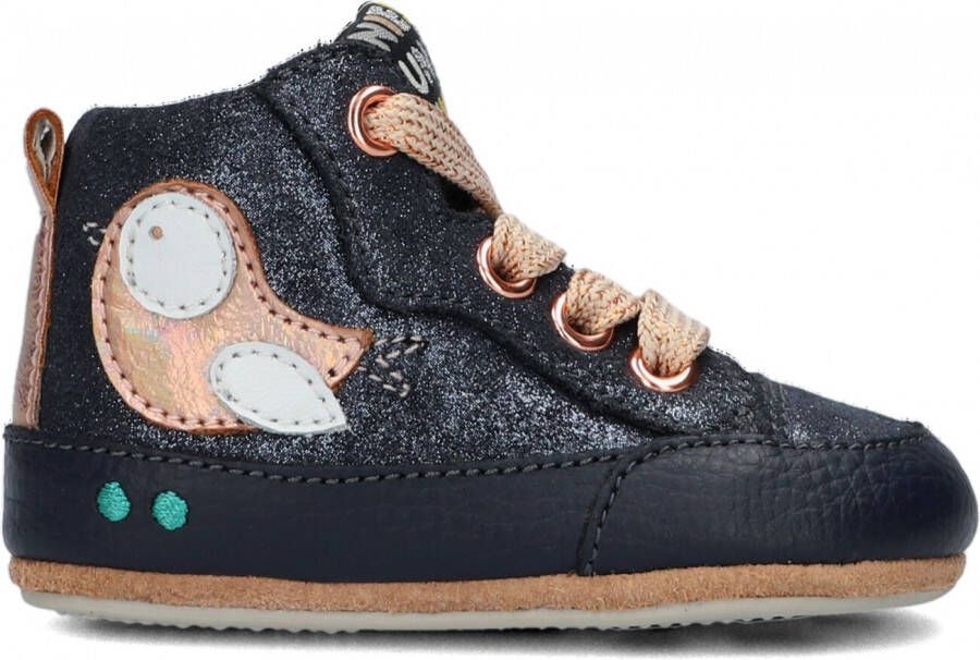 BunniesJR Bunnies JR 222523-520 Meisjes Babysneakertjes Blauw Roze Leer Veter