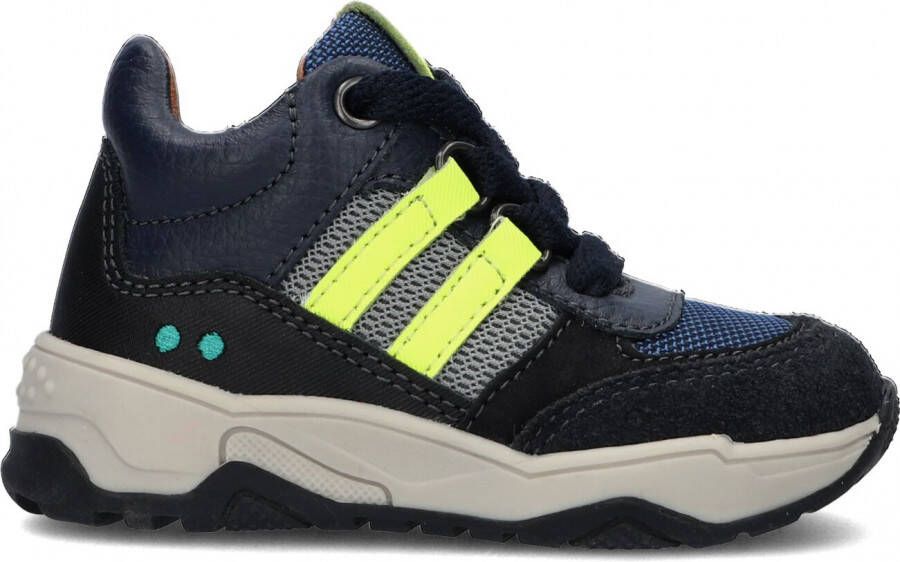 BunniesJR Bunnies JR 222848-589 Jongens Hoge Sneakers Blauw Leer Veters