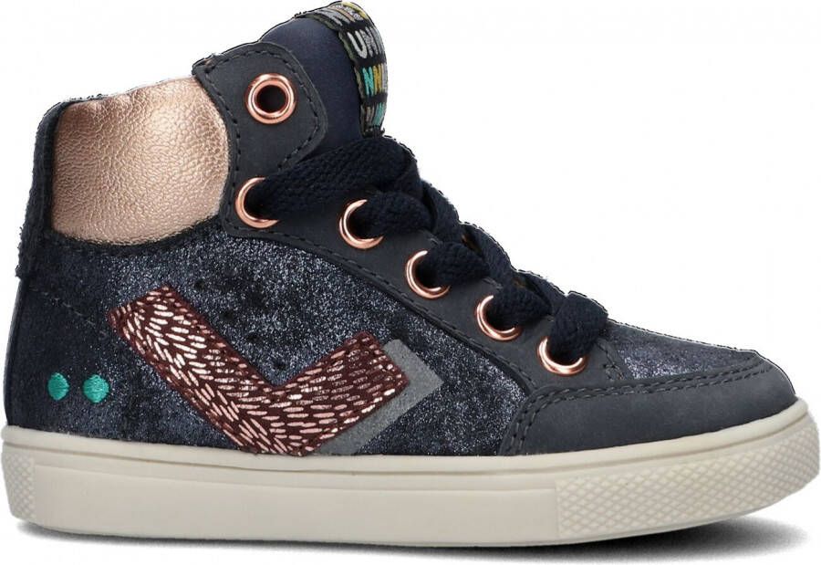 BunniesJR Bunnies JR 222711-529 Meisjes Hoge Sneakers Blauw Leer Veters