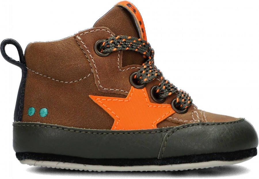 BunniesJR Bunnies JR 222521-513 Jongens Babysneakertjes Bruin Leer Veters