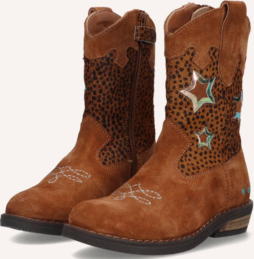 BunniesJR 225829-432 Meisjes Cowboy Boots Cognac Leer Ritssluiting