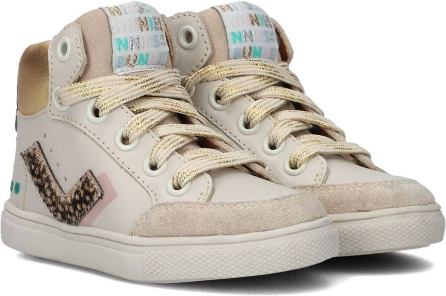 BunniesJR Bunnies JR 222711-502 Meisjes Hoge Sneakers Beige Leer Veters