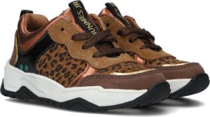 BunniesJR Bunnies JR Charlie Chunky Meisjes Lage Sneakers Bruin Print Suède Veters