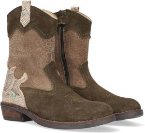 BunniesJR Bunnies JR 221825-469 Meisjes Cowboy Boots Groen Goud Suède Ritssluiting