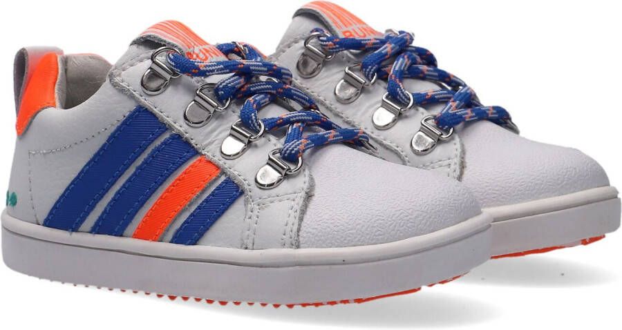 BunniesJR Bunnies JR Puk Pit Meisjes Lage Sneakers Wit Roze Leer Veters