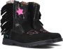 BunniesJR Bunnies JR 221788-589 Meisjes Cowboy Boots Zwart Roze Leer Ritssluiting - Thumbnail 1