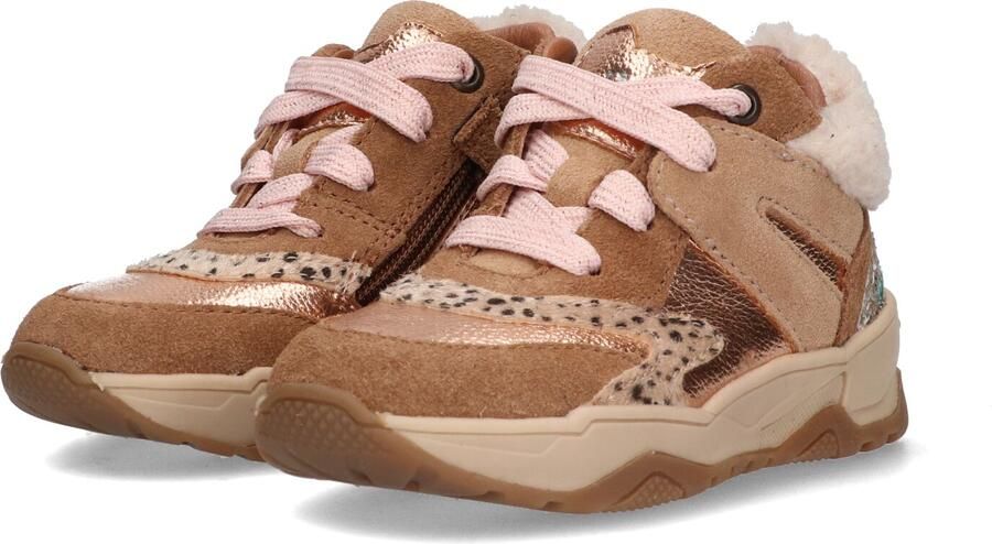 BunniesJR 225844-414 Meisjes Hoge Sneakers Bruin Leer Veters