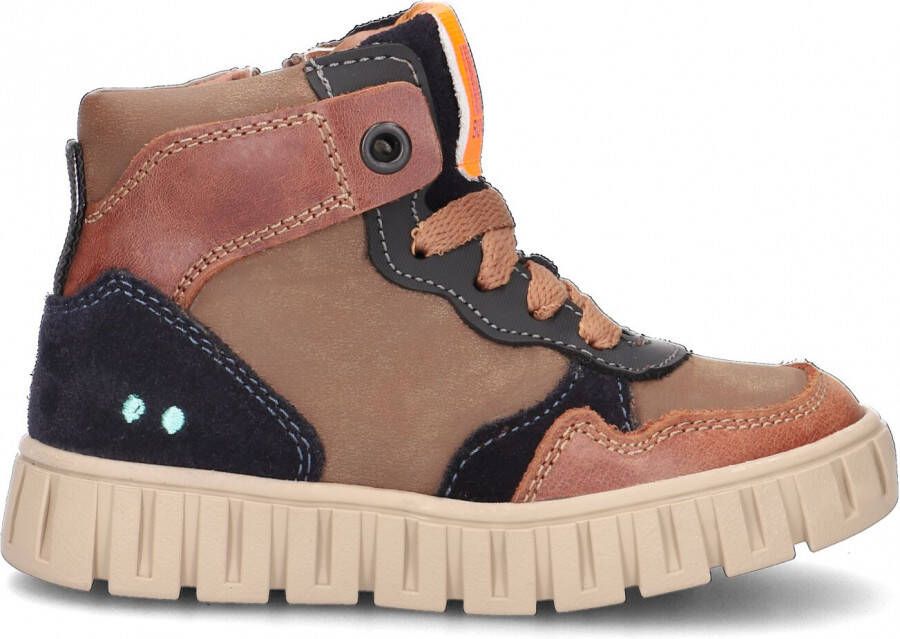 BunniesJR Bunnies JR 222660-513 Jongens Hoge Sneakers Bruin Leer Veters