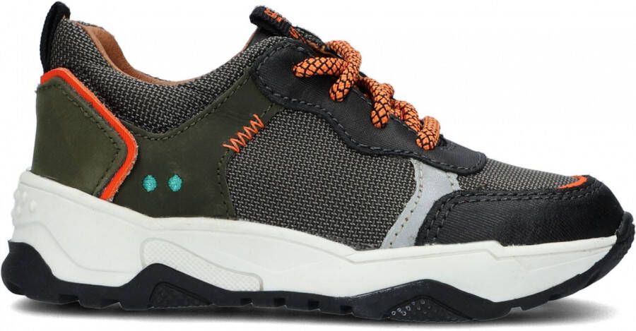 BunniesJR Bunnies JR Charlie Chunky Jongens Lage Sneakers Grijs Oranje Nubuck Veters