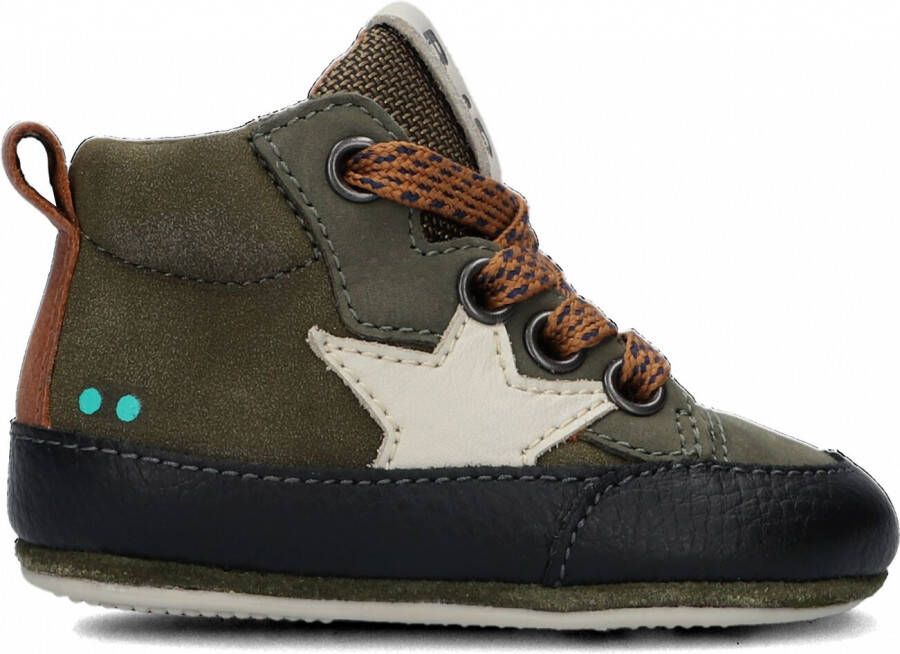 BunniesJR Bunnies JR 222521-569 Jongens Babysneakertjes Groen Leer Veters