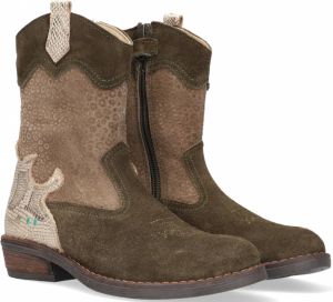 BunniesJR Bunnies JR 221825-469 Meisjes Cowboy Boots Groen Goud Suède Ritssluiting