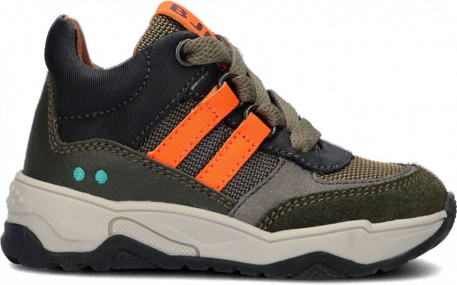 BunniesJR Bunnies JR 222848 569 Jongens Hoge Sneakers Groen Leer Veters