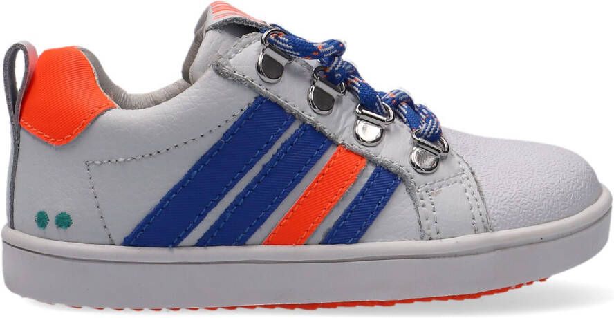 BunniesJR Bunnies JR Puk Pit Meisjes Lage Sneakers Wit Roze Leer Veters