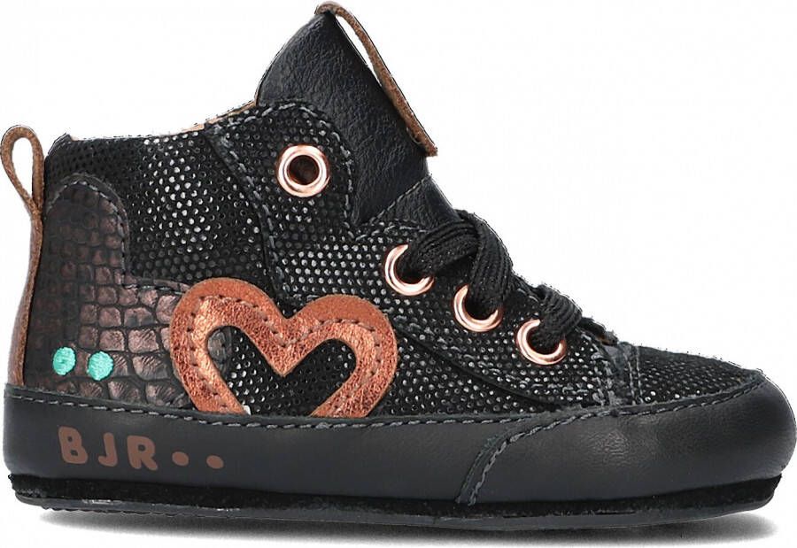 BunniesJR Bunnies JR 221520-989 Babysneakertjes Zwart Leer Veter