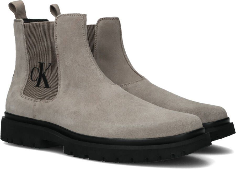 Calvin Klein Taupe Chelsea Boots Lug Mid Chelsea