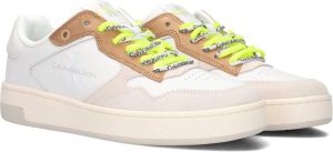Calvin Klein Basket Cupsole Fluo Contrast Lage sneakers Leren Sneaker Dames Wit