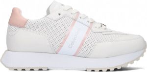 Calvin Klein Skived Runner Lage sneakers Leren Sneaker Dames Wit