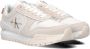 Calvin Klein Tooth Runner Irregular Lines Dames Lage sneakers Leren Sneaker Dames Wit - Thumbnail 1