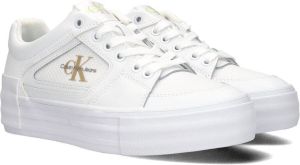 Calvin Klein Vulc Flatform Bold Fluo Lage sneakers Leren Sneaker Dames Wit