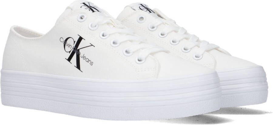 Calvin Klein Jeans Witte Casual Canvas Sneakers voor Dames White Dames