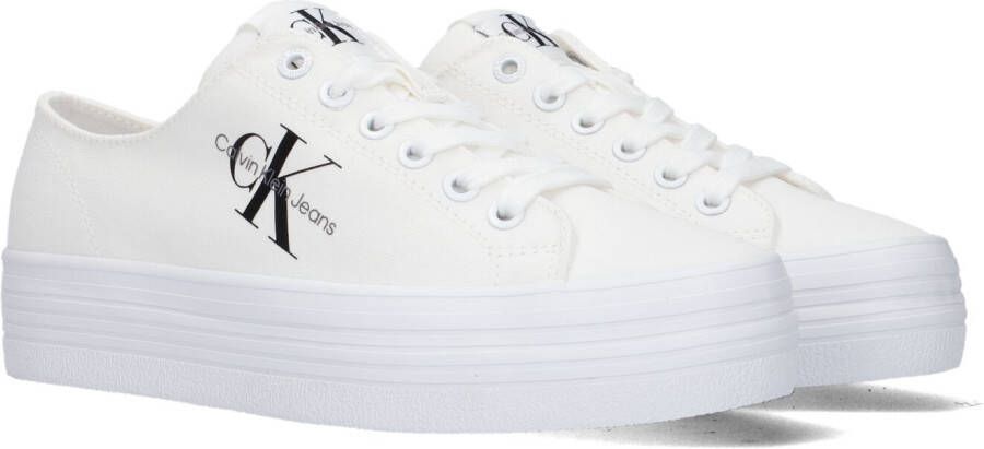 Calvin Klein Jeans Witte Eenvoudige Sneakers Lente Zomer Veters White Dames