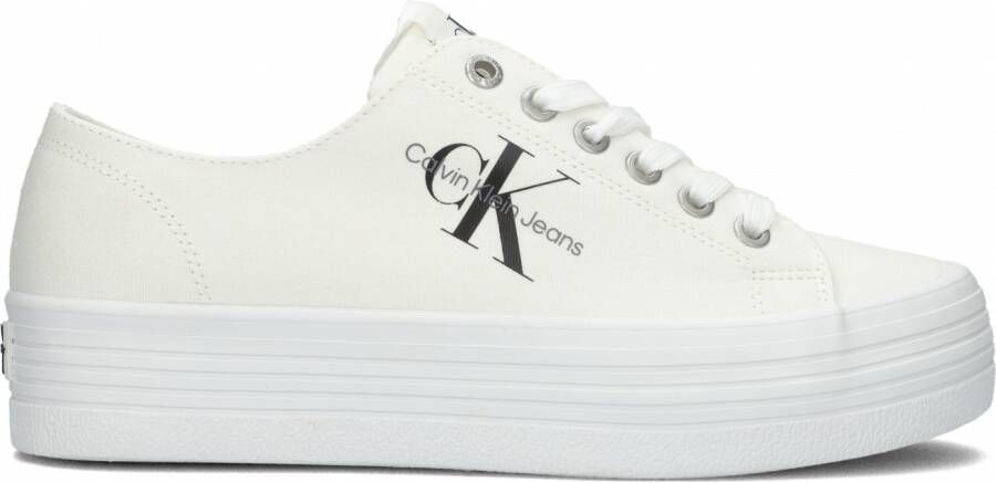 Calvin Klein Vulcanized Flatform Laceup Lage sneakers Dames Wit