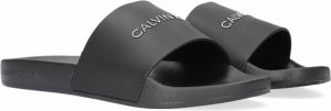Calvin Klein Slide Institutional Ck Badslippers Slippers flip flops Dames Zwart