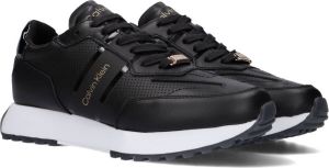 Calvin Klein Skived Runner Lage sneakers Leren Sneaker Dames Zwart