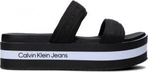Calvin Klein Flatform Sandal Twostraps Slippers Dames Zwart