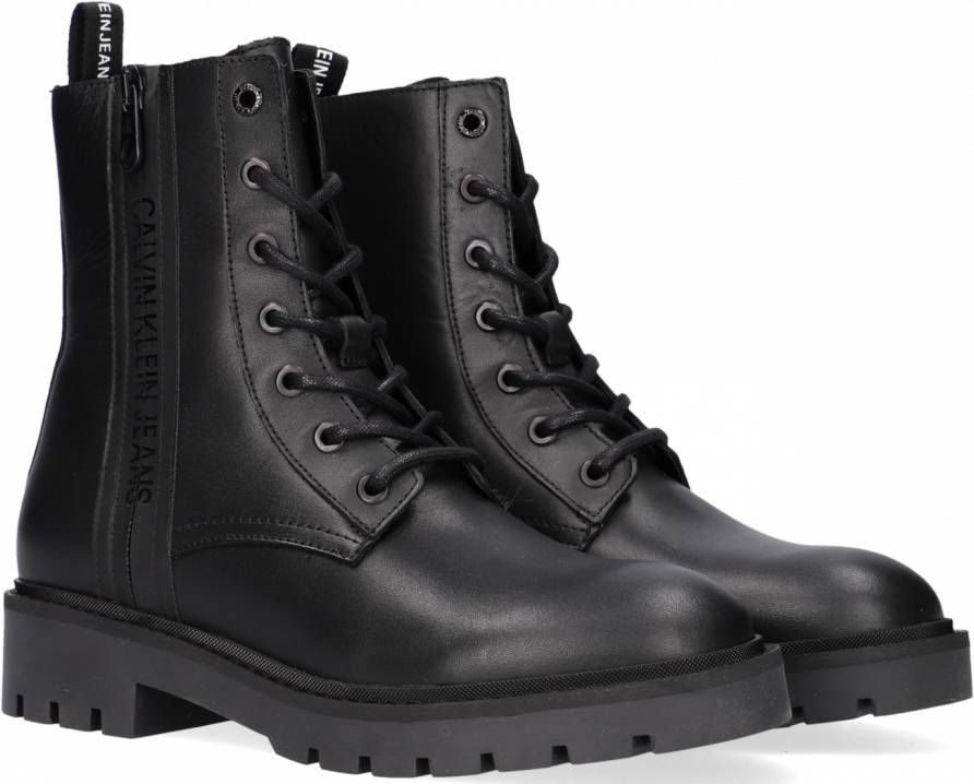 Calvin Klein Zwarte Veterboots Combat Mid Laceup