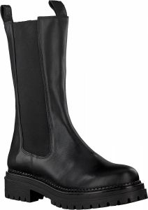 Cashott Vrouwen Leren Chelsea boots Laarzen Damesschoenen 24204 Zwart