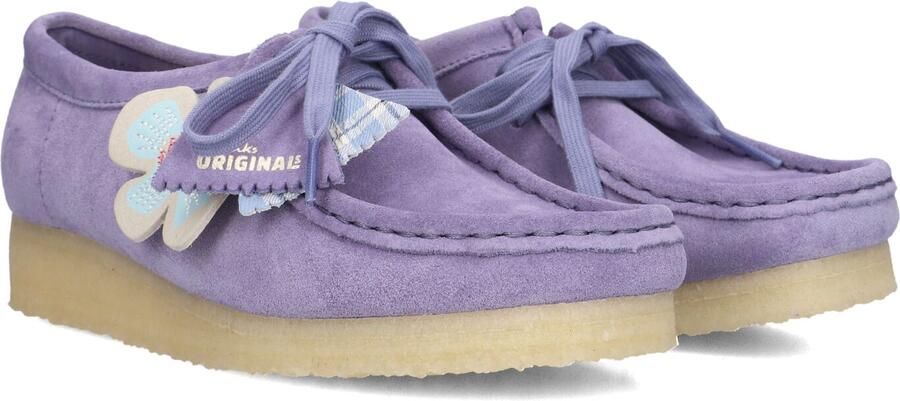 CLARKS ORIGINALS Paarse Clarks Veterschoenen Wallabee W
