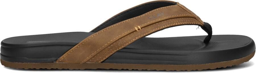 CLAY Slippers Heren 003 Maat: 48 Materiaal: Leatherlook Kleur: Cognac - Foto 5