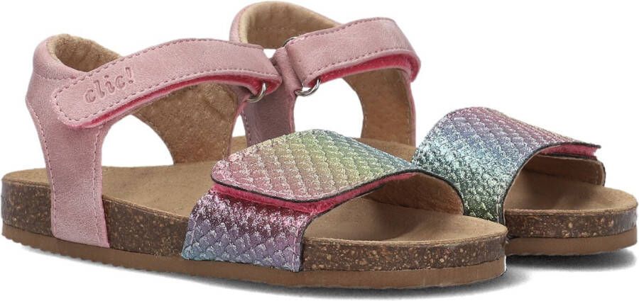 Clic! leren sandalen roze Meisjes Leer Meerkleurig 34