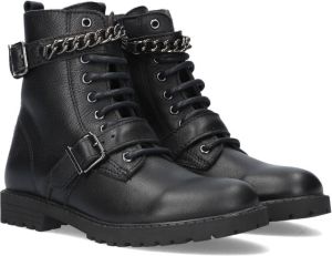 Clic! Cl-20459 Veterboots Laarzen Met Veters Meisjes Zwart